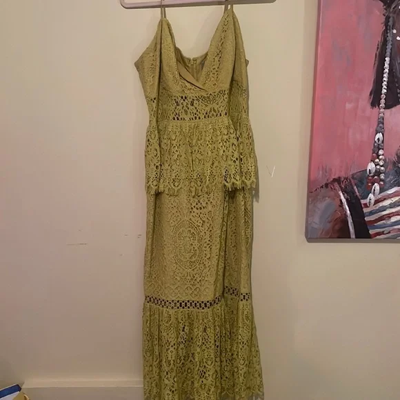Dresses | Beautiful Lime Green Wedding Guest Dress In Us Xlarge | Poshmark